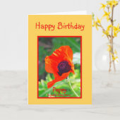 De gelukkige Papaver van de Verjaardag van Kaart (Gele Bloem)