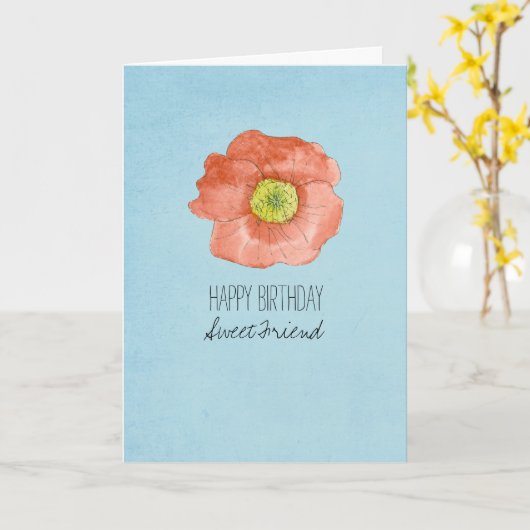 De gelukkige Papaver van de Waterverf van de Kaart (Gele Bloem)