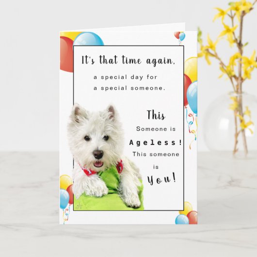 De gelukkige Persoon, Westie en de Ballons van de Kaart (Gele Bloem)