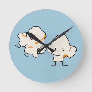 De gelukkige pitten die van de Popcorn beboterd Ronde Klok