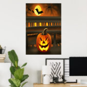 De gelukkige pompoen | AI Art Poster (Thuiskantoor)