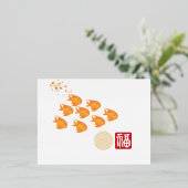 De gelukkige reis van de vis folie feestdagen briefkaart (Staand Voorkant)