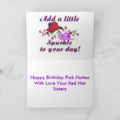 De gelukkige Roze Hoedenmaker van de Verjaardag Kaart (Binnen)