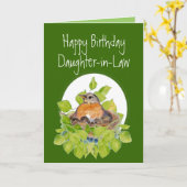 De gelukkige Schoondochter Robin van de Verjaardag Kaart (Gele Bloem)