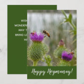 De gelukkige Schotse Bijen van de Honing van de Feestdagenkaart (Voorkant / Achterkant)