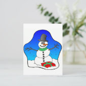 De gelukkige Sneeuwman van Kerstmis Feestdagenkaart (Staand voorkant)