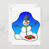 De gelukkige Sneeuwman van Kerstmis Feestdagenkaart (Voorkant / Achterkant)