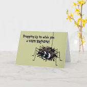 De gelukkige Spin van de Verjaardag Kaart (Gele Bloem)