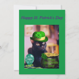 De gelukkige St. Patrick Kaart van de Dag met Kat