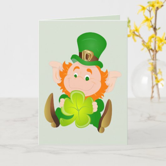 De gelukkige St. Patrick kabouter van de Dag Kaart (Gele Bloem)