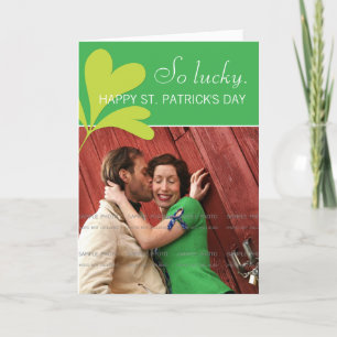 De gelukkige St Patricks Groene Foto van de Klaver Kaart