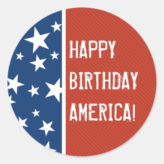 De gelukkige Sticker van Amerika van de Verjaardag (Voorkant)