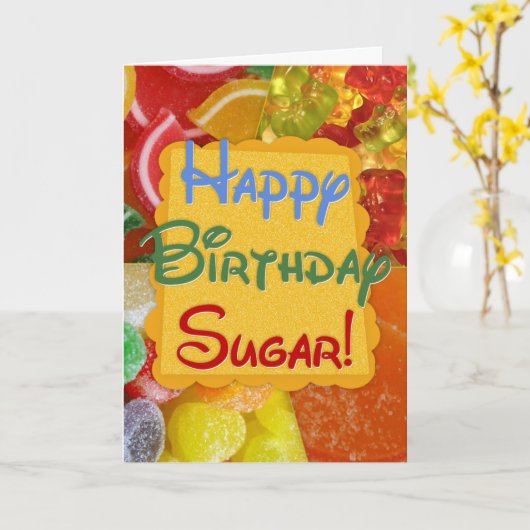 De gelukkige Suiker van de Verjaardag! Kaart (Gele Bloem)