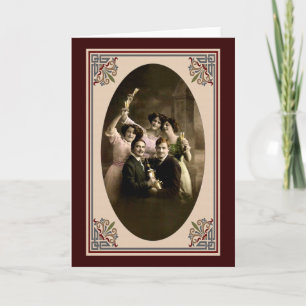 De gelukkige Toost van het Nieuwjaar Feestdagen Kaart