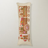 De gelukkige trein van Gingerbread Cookies Lichaamskussen (Voorkant Verticaal)