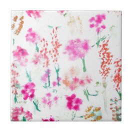 De gelukkige Tuin van de Bloem van de Zonneschijn Tegeltje