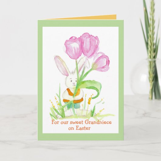De gelukkige Tulpen van het Konijn van het Kaart (Voorkant)
