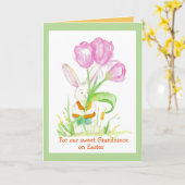 De gelukkige Tulpen van het Konijn van het Kaart (Gele Bloem)