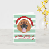 De Gelukkige Vakantie Kerstmis van de Hond van de Kaart (Gele Bloem)