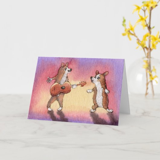 De gelukkige Verjaardag, de Zoete Honden zong Kaart (Gele Bloem)