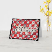 De gelukkige Verjaardag dobbelt Kaart (Gele Bloem)