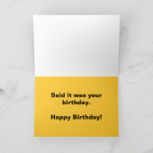 De gelukkige Verjaardag een Vogel me het vertelde Kaart (Binnen)