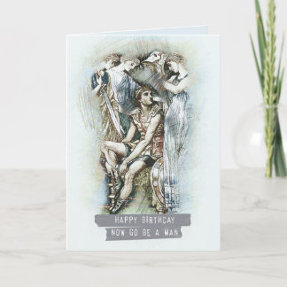 De gelukkige Verjaardag, gaat nu is een Man Kaart