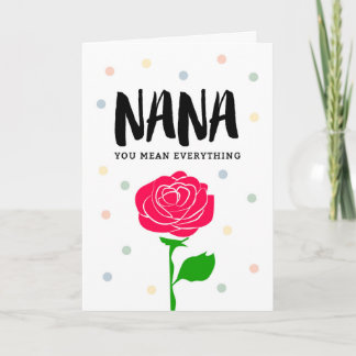 De gelukkige Verjaardag Nana, u betekent alles Kaart