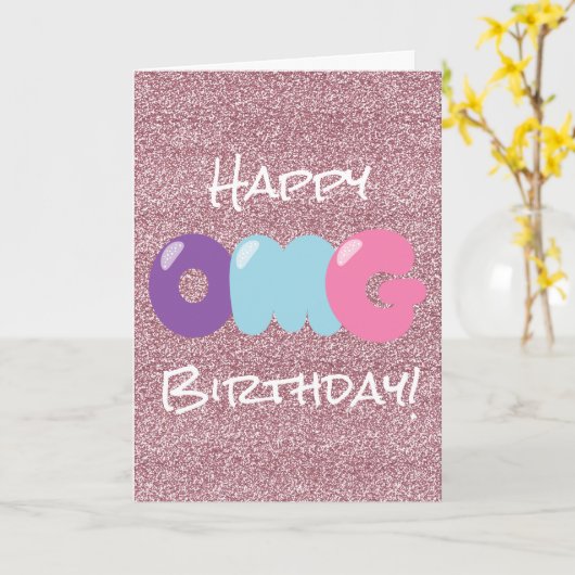 De Gelukkige Verjaardag OMG schittert Kaart (Gele Bloem)