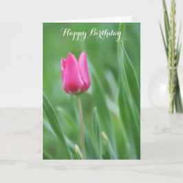De gelukkige Verjaardag, springt de Roze Bloem van Kaart