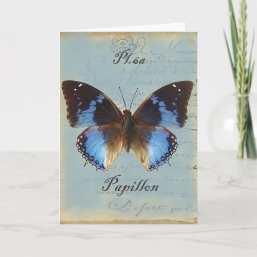 De Gelukkige Verjaardag van BLEU van Papillon Kaart (Voorkant)