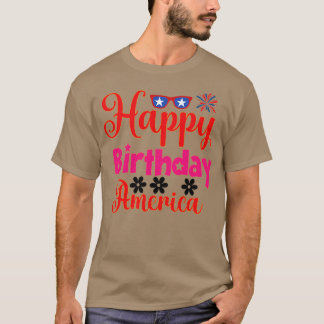 de gelukkige verjaardag van de amerikaanse usa op t-shirt