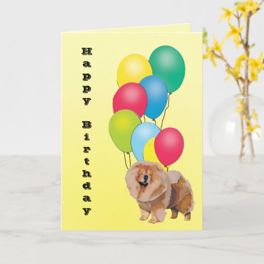 De Gelukkige Verjaardag van de chow-chow Kaart (Gele Bloem)