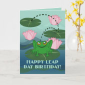 De gelukkige Verjaardag van de Dag van de Sprong! Kaart (Gele Bloem)