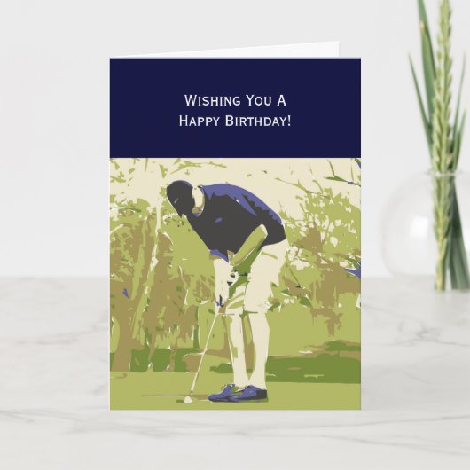 De Gelukkige Verjaardag van de golfspeler Kaart (Voorkant)