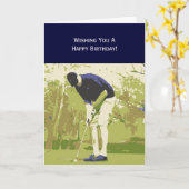 De Gelukkige Verjaardag van de golfspeler Kaart (Gele Bloem)