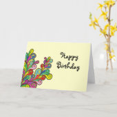 De Gelukkige Verjaardag van de Golven van de kleur Kaart (Gele Bloem)