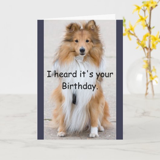 De Gelukkige Verjaardag van de Jaren van de hond Kaart (Gele Bloem)