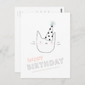 De Gelukkige Verjaardag van de Kat van de partij Briefkaart (Voorkant / Achterkant)