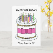 De Gelukkige Verjaardag van DJ, de Cake van de Kaart (Gele Bloem)