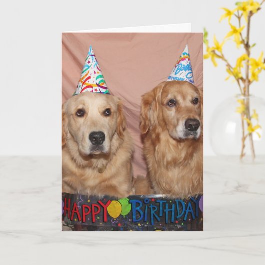 De Gelukkige Verjaardag van Doggone Kaart (Gele Bloem)