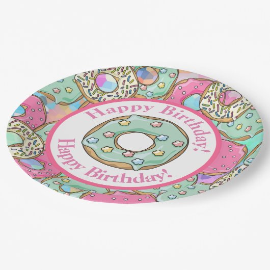 De Gelukkige Verjaardag van Donuts van de Papieren Bordje (Gekanteld)