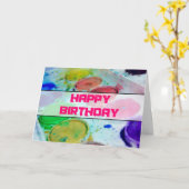 De Gelukkige Verjaardag van het Palet van de Verf Kaart (Gele Bloem)