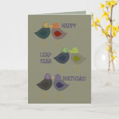 De gelukkige Verjaardag van het Schrikkeljaar, de Kaart (Gele Bloem)