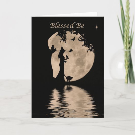 De Gelukkige Verjaardag van Wicca met Heks en Kaart (Voorkant)