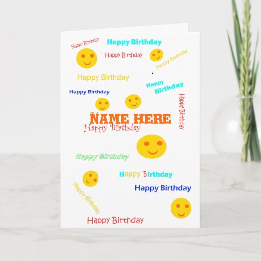 De gelukkige Verjaardag, veel tijden, voegt Kaart (Voorkant)