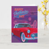 De gelukkige Vintage Klassieke Auto's van Vaderdag Kaart (Gele Bloem)