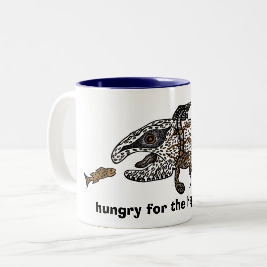 de gelukkige vis tweekleurige koffiemok (Voorkant links)