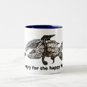 de gelukkige vis tweekleurige koffiemok (Center)