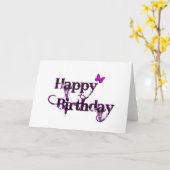 De gelukkige Vlinder van de Verjaardag Kaart (Gele Bloem)